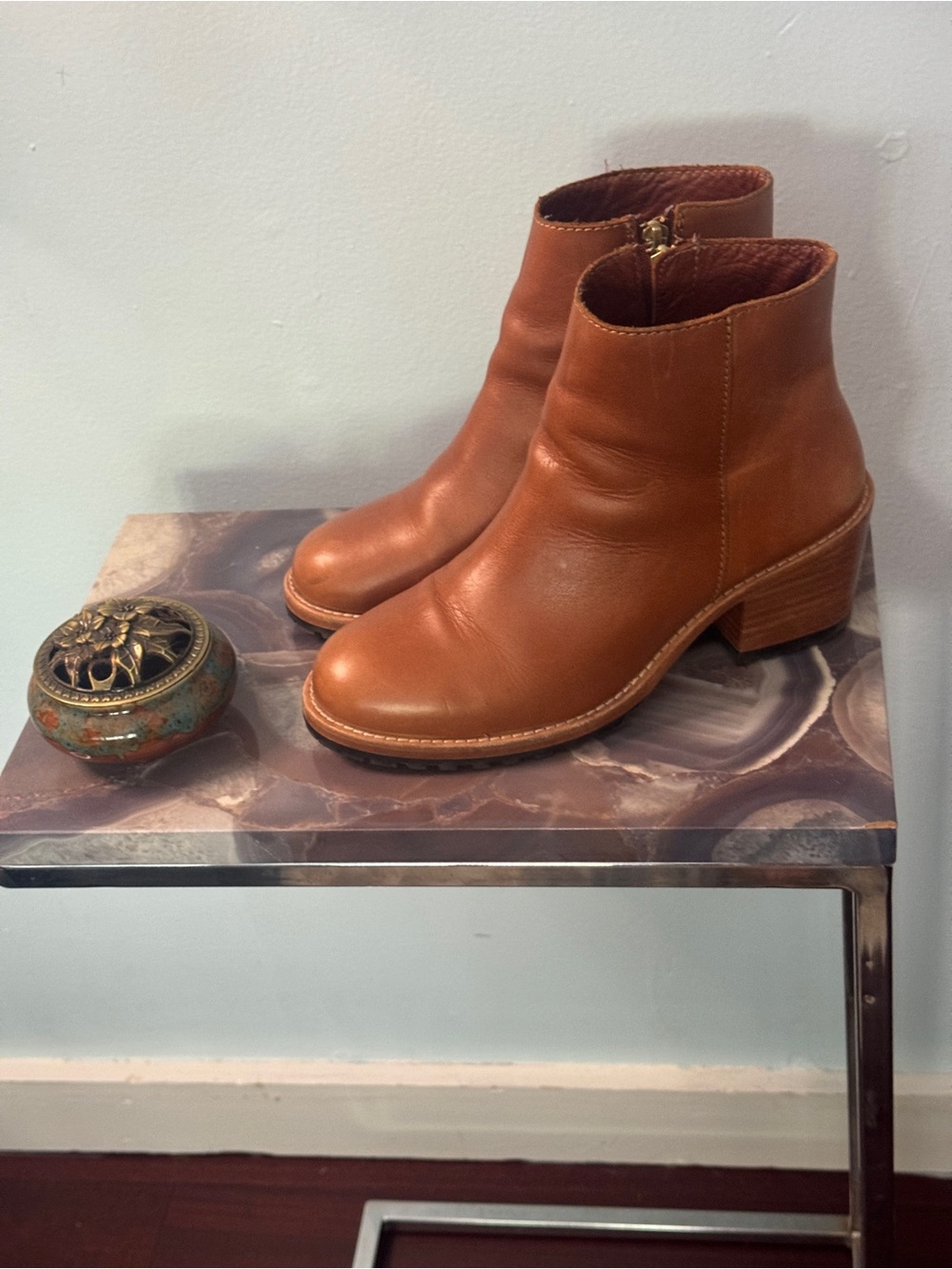 Women's Tan Leather Ankle Boots - Portland leather goods - Picture 7 of 10